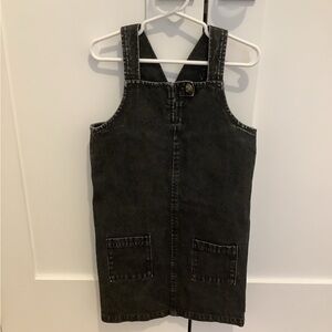 Chic Black Denim Kids Overall Dress size 6